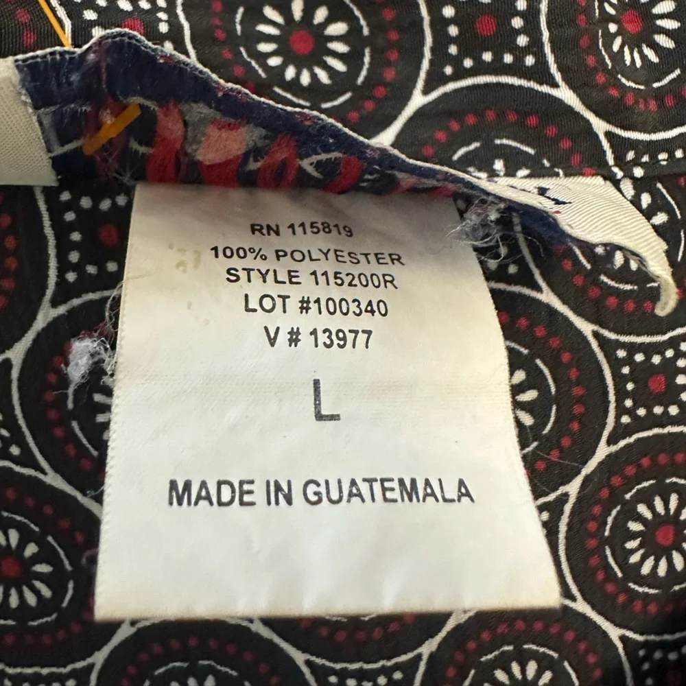 Vintage Donnkenny Black and White Geometric Floral Blouse size Large - Picture 5 of 5